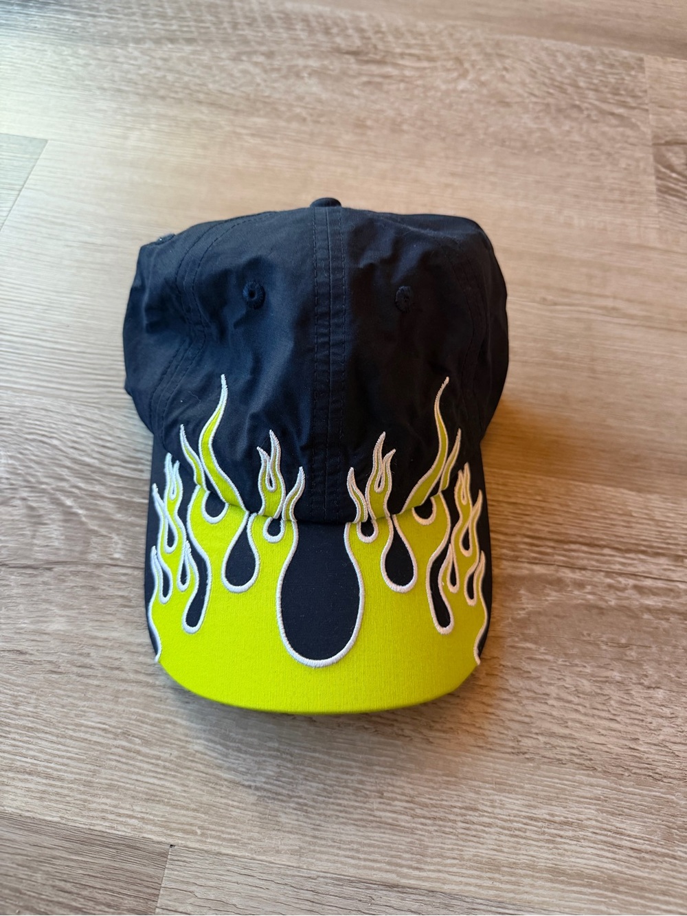 Butter Goods Nylone Flame Snapback Cap Navy Blue/Neon Green